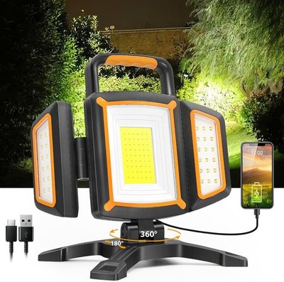 SYLSTAR LED Strahler Akku 30W, 3000LM Super Hell Baustrahler mit Magnet, 5