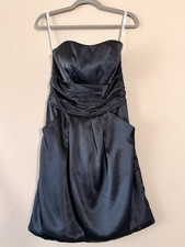 David's Bridal Black Satin Strapless Sleeveless Bridesmaid Dress, Size 4 83707