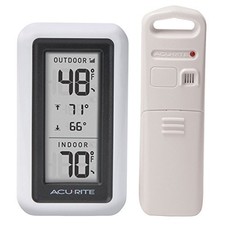 Digital Thermometer Indoor Outdoor LCD Display High Accuracy White