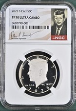 2025 S Kennedy Half Dollar 50C NGC PF70 Ultra Cameo UC #315 %