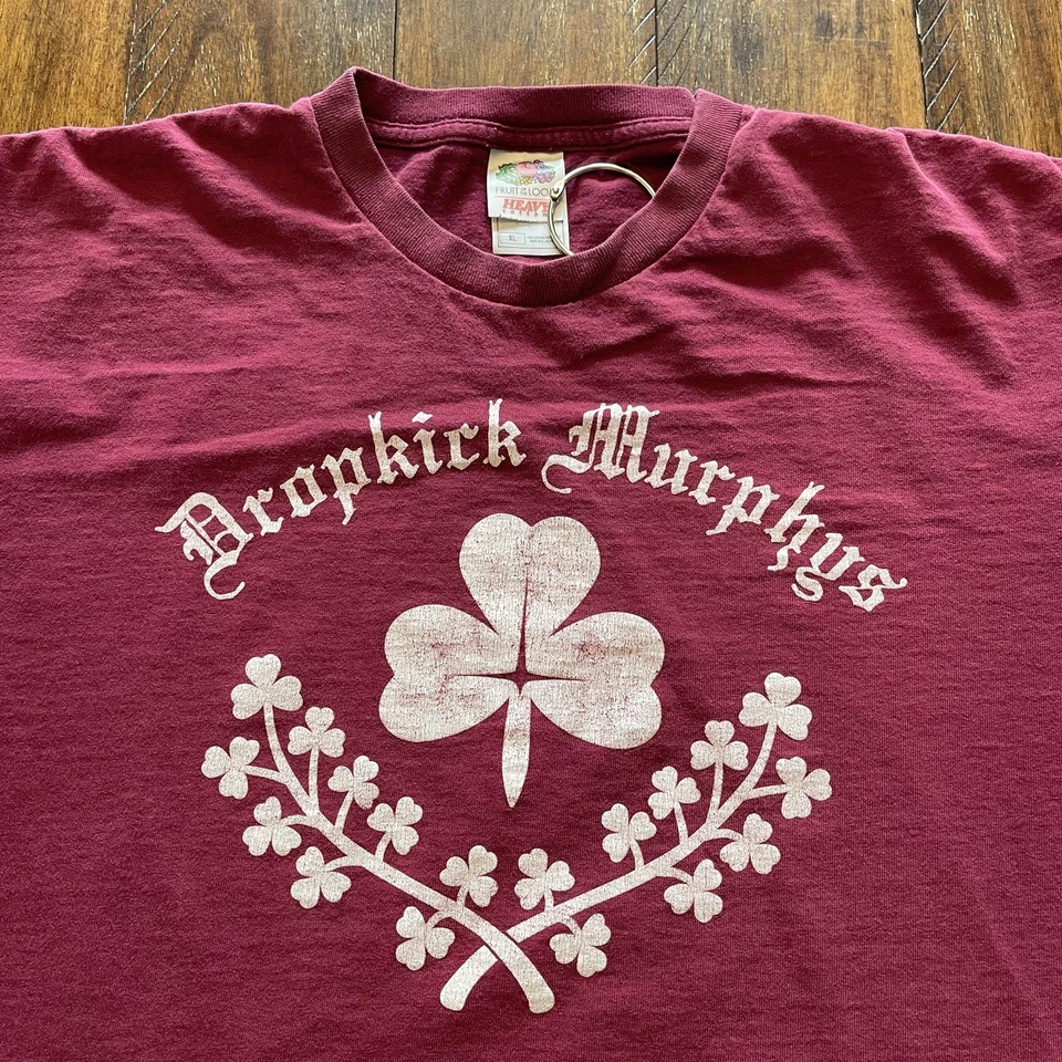 Camisa De Colección Dropkick Murphys Para Hombres XL Granate Trébol y Roll Banda Camiseta Años 90 Punk Foto 4 de 4
