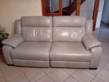 canapé en cuir electrique gris avec télécommande de très bonne qualité 