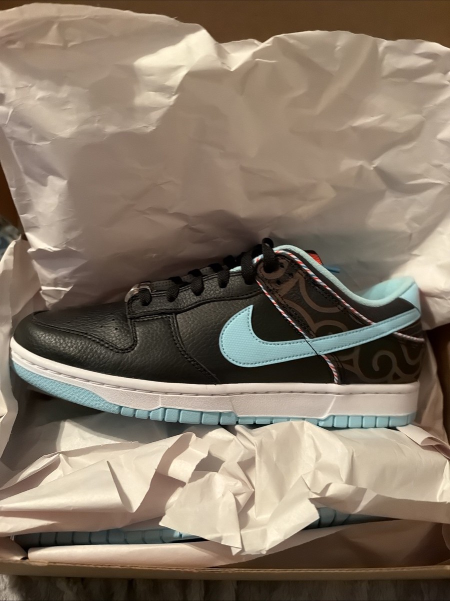 Nike Dunk Low SE Barber Shop Black and Aqua DH7614-001 Mens Size 