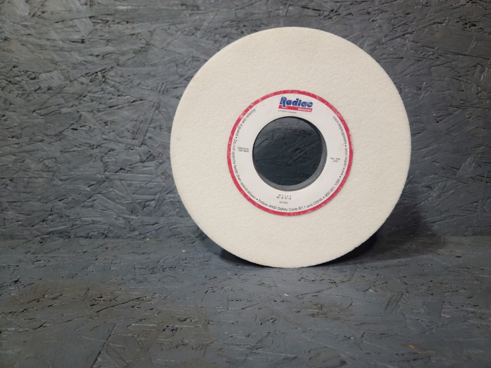 Radiac Aluminum Oxide Type 1 Grinding Wheel 10 x 1 x 3 in WA