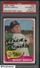 Mickey Mantle HOF Signed 1965 Topps #350 New York Yankees PSA/DNA 8 AUTO