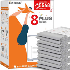 8 Pack Refills Compatible with DEKOR plus Diaper Pails  20 Extra Length Diaper