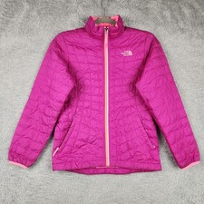 The North Face Thermoball Jacket Girls M 10/12 Pink Quilted Zip Outdoor Puffer