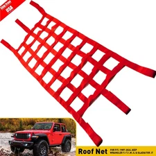 Red Mesh Cargo Net, Auto Roof Net for Jeep Wrangler YJ TJ JK JKU JL JLU Black