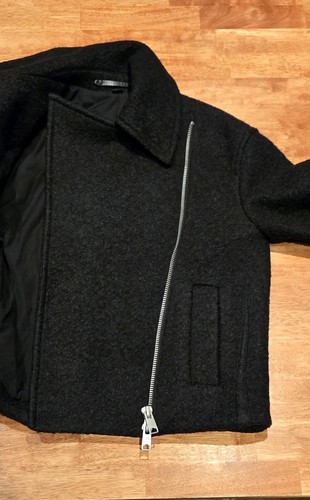 AllSaints Remi Jacke Pea Coat Style Off Center Zip Wollmischung Damen XS schwarz - Bild 11 von 24