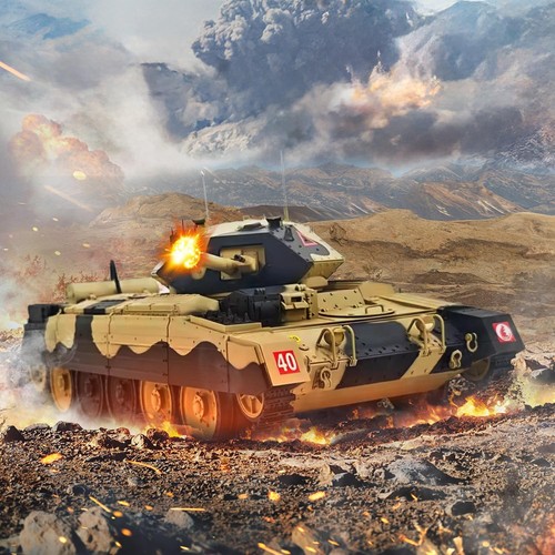 Coolbank Carro Armato RC 1/16 Crusader Mk III – Modello RTR Con Torretta Girevole 360°, Fumo, Luci E Suoni, Batteria Li-Po Inclusa, Giallo/Nero