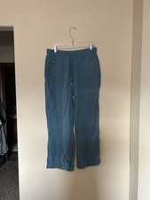 Athleta Retreat Linen High Rise Wide Leg Pant Breathable Lightweight Stretchy 8