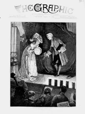 Original Old Antique Print 1874 Brewtnall Fine Art Theatre Scene Stage Romance
