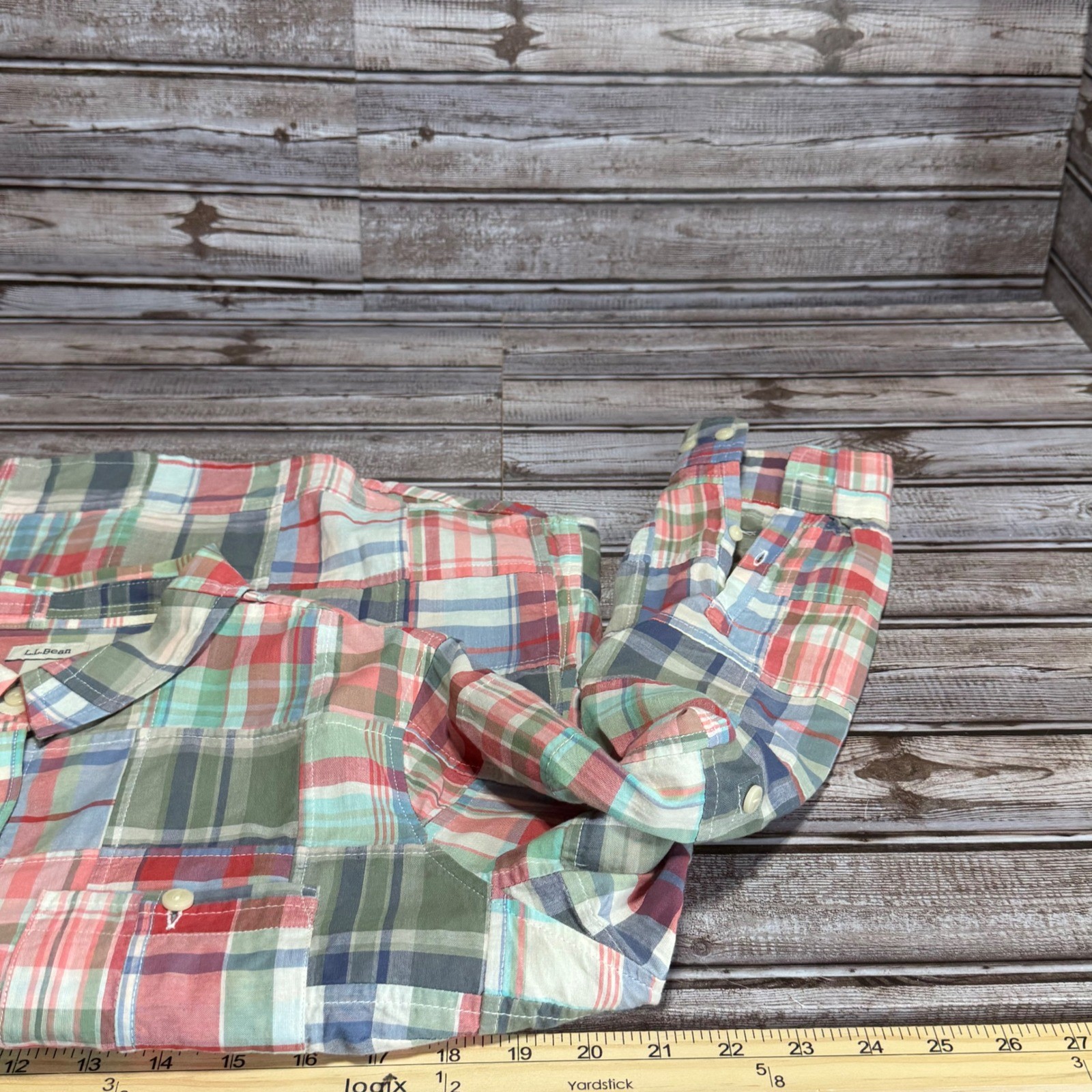 L.L.Bean Patchwork Plaid Button Down Shirt Women'… - image 5