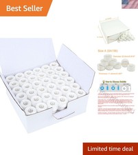 144pcs White 60S/290WT Prewound Bobbin Thread Plastic Size A SA156 for Embroi...