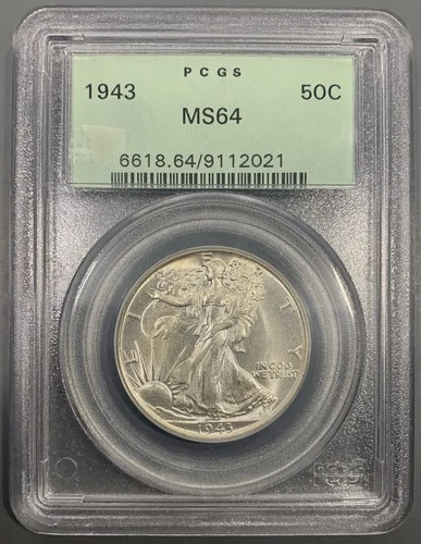 1943 PCGS MS64 Walking Liberty Half Dollar 50c - Old Green Holder OGH