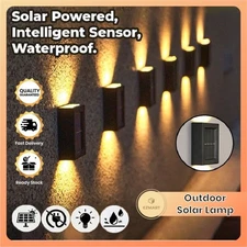 Solar Deck Light Fence LED Lamp Outdoor Pathroad Garden Patio Stairs Step Lights