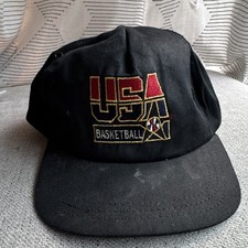 Vintage USA Basketball Dream Team 1992 Hat Cap Black Red Snapback Mcdonalds NBA