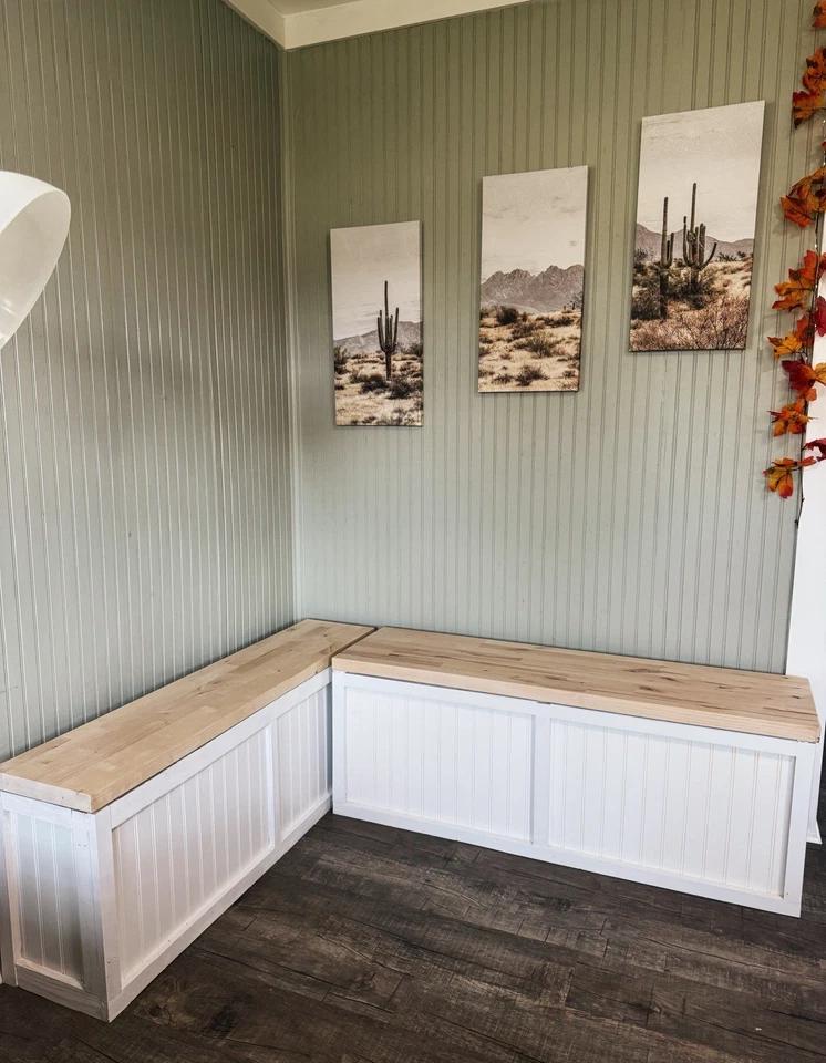 Custom Wooden Nook Bench – Farmhouse Style Seating with Storage - Image 2 of 4