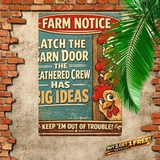 Funny Chicken Coop Metal Tin Sign Retro Farmhouse Home Wall Art Decor 8x12