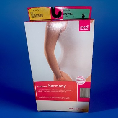 Mediven Harmony Arm Sleeve with  Top Band. Caramel. Size II. 20-30 mmHg Gauntlet