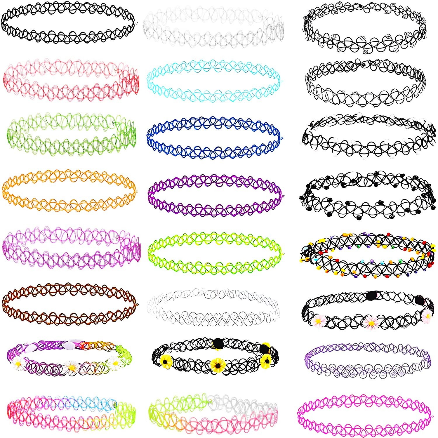 Choker Collana Girocollo Donna Collane Donne Girocollo Colorate Elastic (c9a)