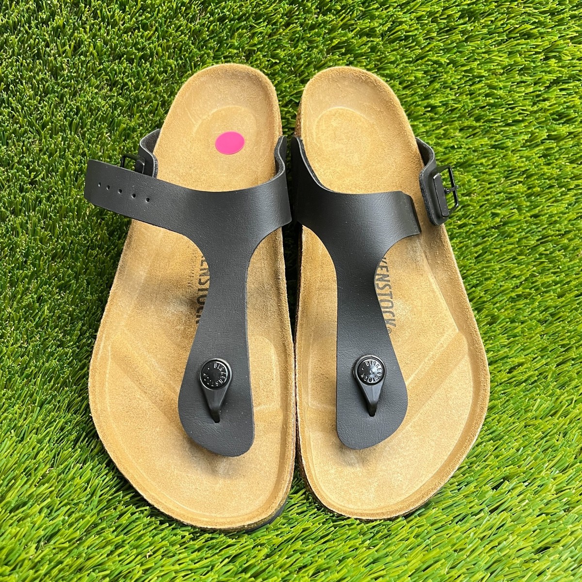 Birkenstock Gizeh Birko-Flor Mens Size 9 Black Brown Beach Outdoor Thong Sandals Birkenstock Gizeh Birko-Flor Thong Sandals - Black – Cool  main image 4