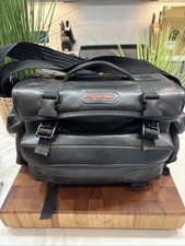 Vintage Ambico Black Soft Leather Shoulder Bag for Camera/Video/Accessories