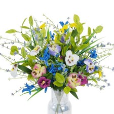 3 Bundles Artificial Flowers Silk Flowers Arrangements Fake Wildflowers with ...