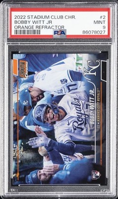 2022 TOPPS STADIUM CLUB CHROME #2 BOBBY WITT JR ROOKIE RC 7/25 PSA 9