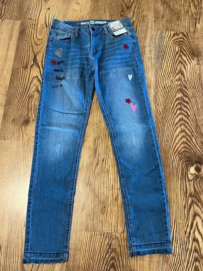 Jean Route 66 Fille Taille 4 Bleu Boutonné Neuf Avec étiquettes