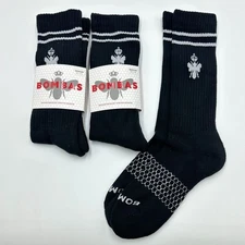 Bombas 3 pairs Women's Solids Calf Sock Honeycomb Size Med 8-10.5 Black Everyday