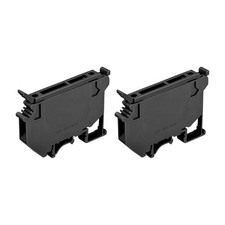 DIN Rail Mount Fuse Holder Terminal Blocks Screw Type Black UK5 Pack of 2