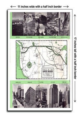 1941 Great Northern Empire Builder Route Map - 11x17 Poster