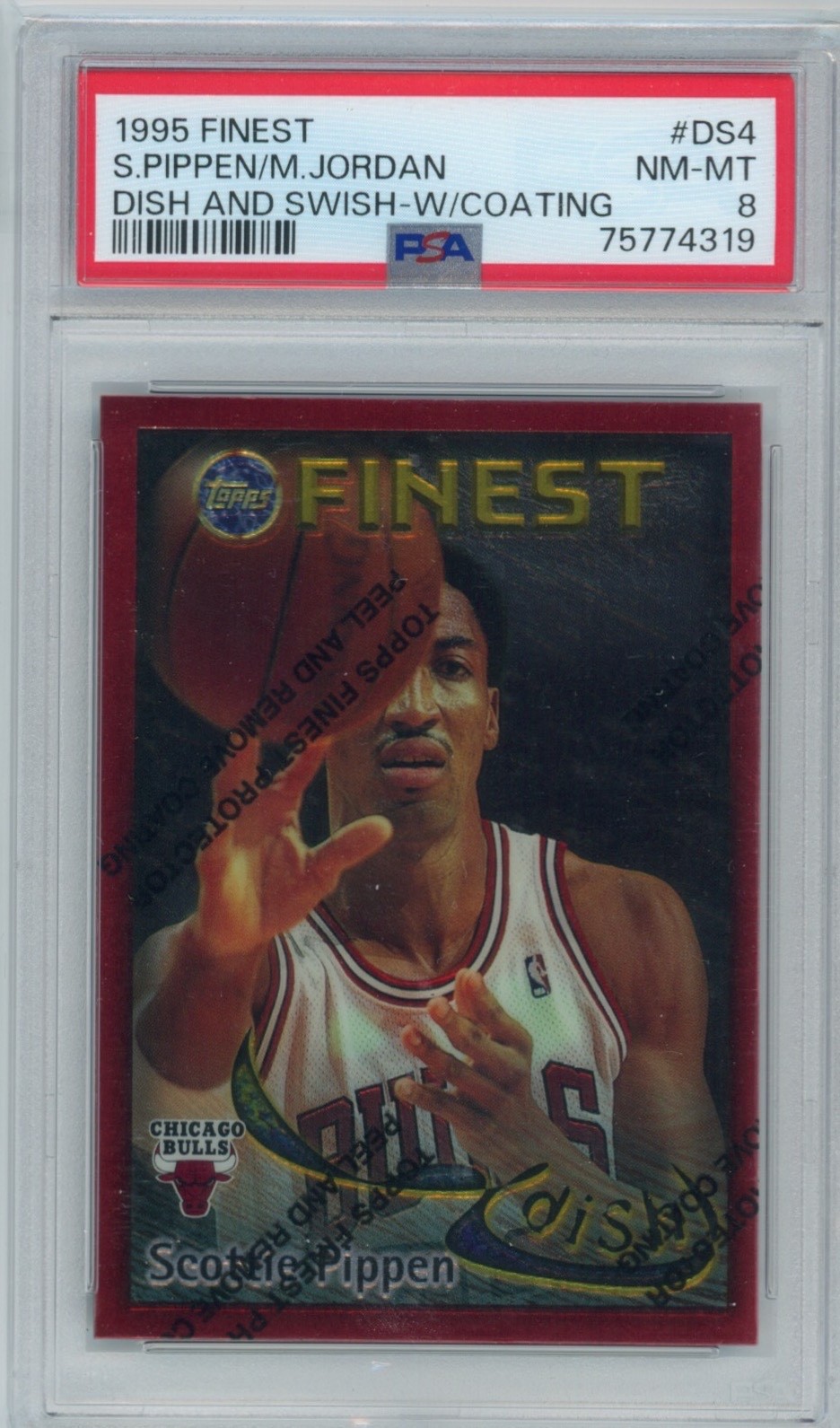 Michael Jordan 1995 Topps Finest #DS4 Dish and Swish (w/S. Pippen