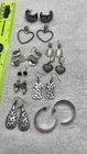 Vintage Avon Costume Jewelry (10) Sets Silver-Tone Earrings Faux Pearl Onyx 1980