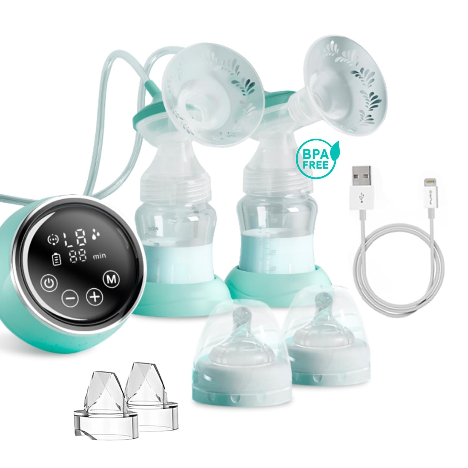 Portable Electric Breast Pump with LCD Display & Backflow Protection-image