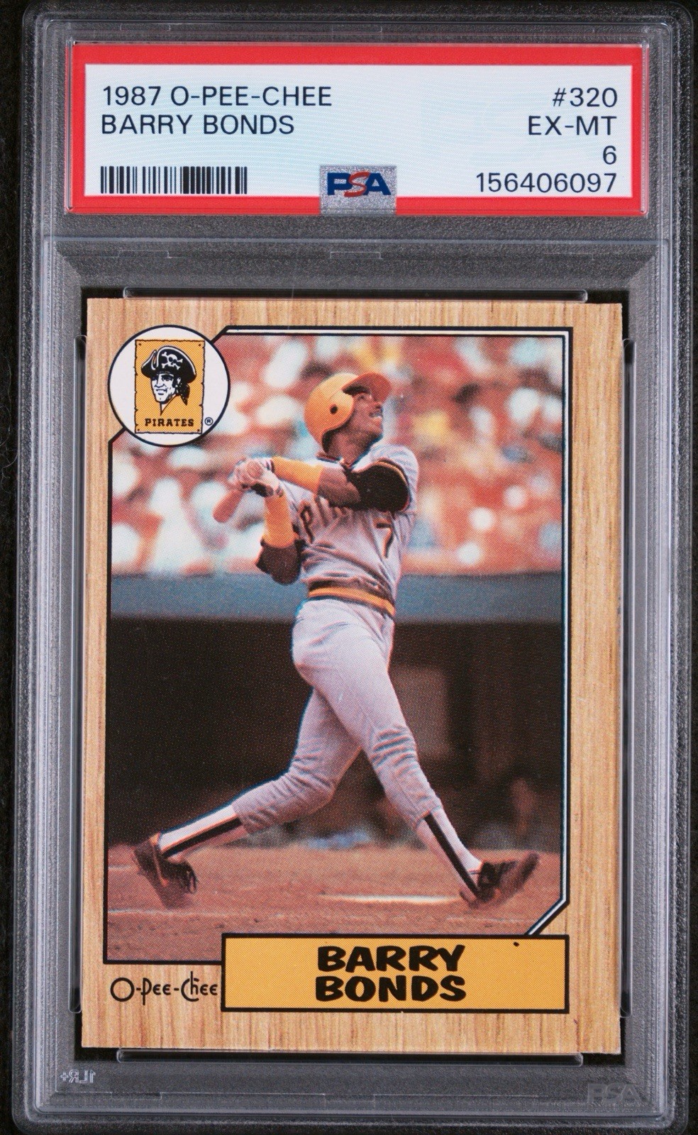 1987 O-Pee-Chee #320 Barry Bonds Rookie RC PSA 6 EX-Mint Pittsburgh Pirates