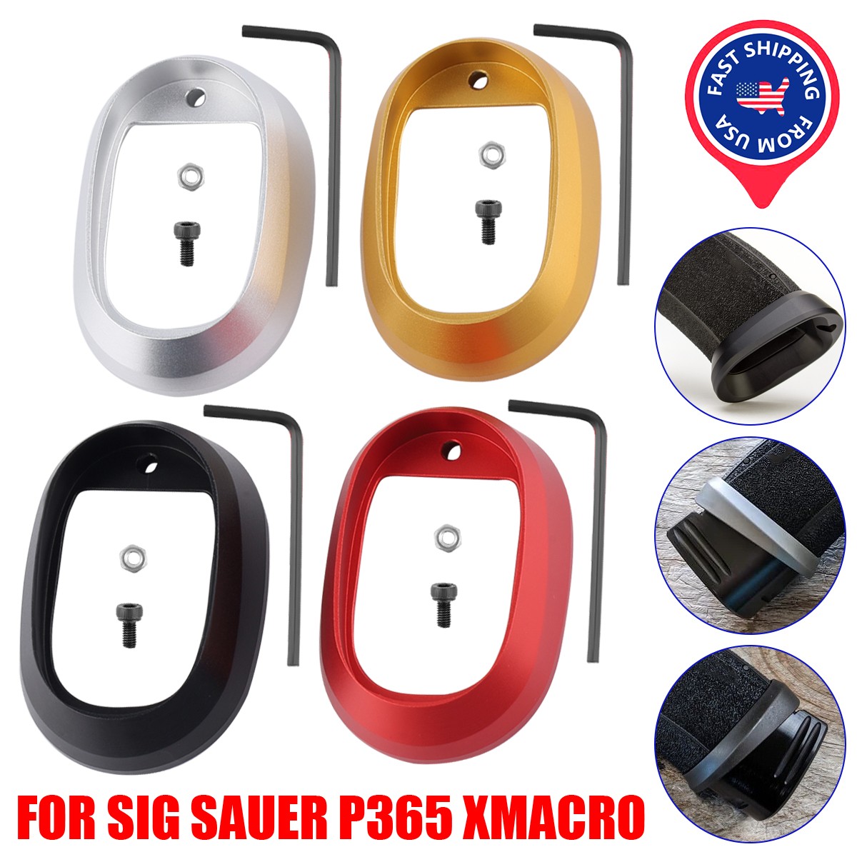 Flared Aluminum Alloy Magwell For Sig Sauer P365 X Macro 9mm Luger