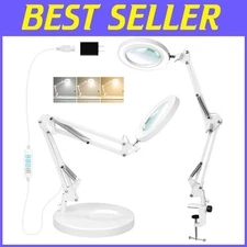 10X Magnifying Glass with LED Light, 3 Color Modes