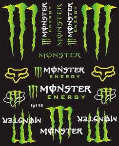 Universal Motorcycle Monster Energy Waterproof Stickers Helmet Bike Body Decals