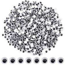 1000Pcs Googly Wiggle Eyes, 12mm Self Adhesive Craft Sticker Eyes