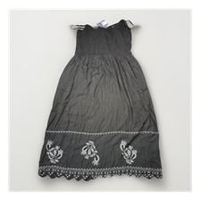 Universal Thread Black Floral Embroidered Sleeveless Maxi Dress L Woven Cotton