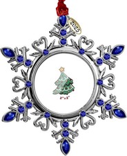 2025 Snowflake Picture Frame Christmas Ornaments 2" Metal Hanging Pendant for Tr