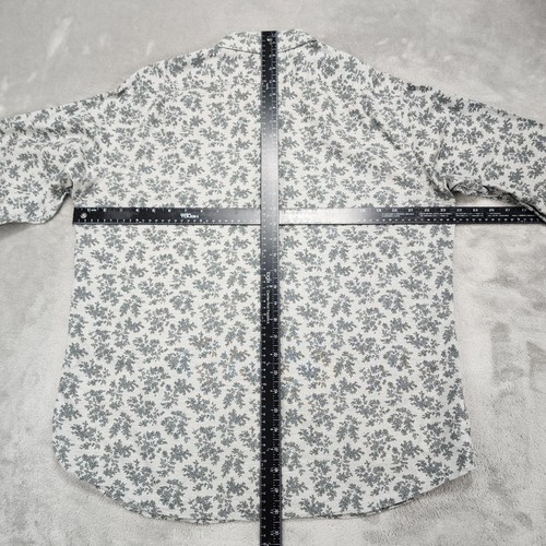 Cremieux Collection Shirt Mens Large Gray Floral Print Button Down Cotton Casual - Picture 8 of 11