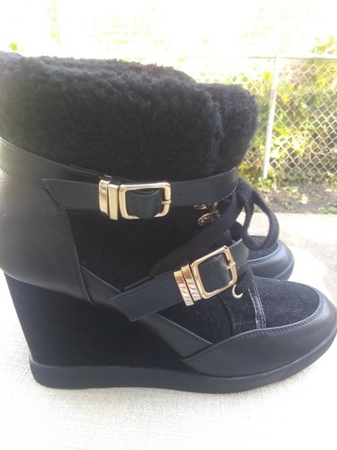 Shoe Dazzle, Corey Wedge Sneaker Boots 