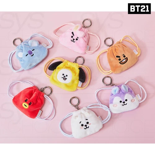 BTS BT21 Oficial Artículos Auténticos GRANDES Y PEQUEÑOS Llavero Mochila de Cuerda + Seguimiento#