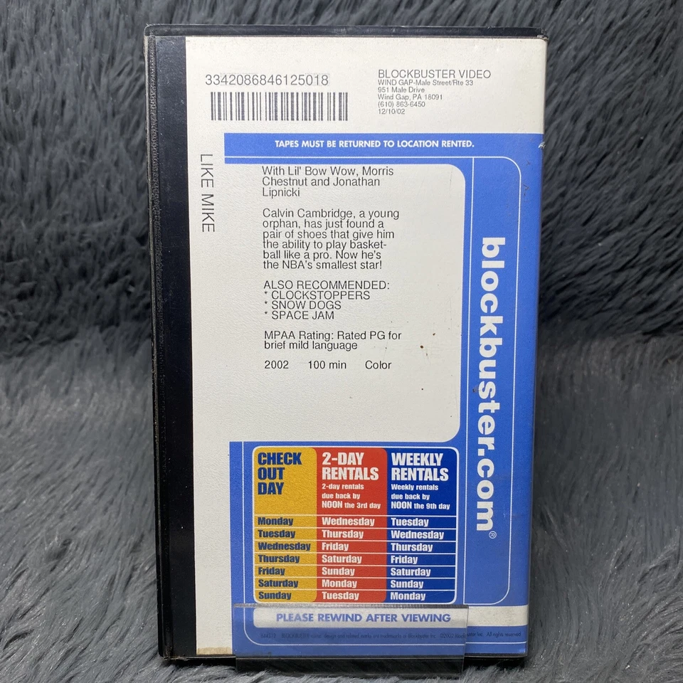 Blockbuster Video VHS Clamshell Like Mike John Schultz Movie Rental Case Tape Foto 4 de 4