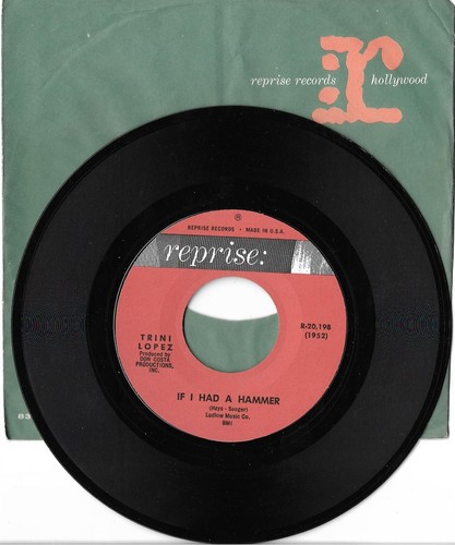 Trini Lopez: "If I Had A Hammer" / "Unchain My Heart" - EX '63 - spielt fast neuwertig!