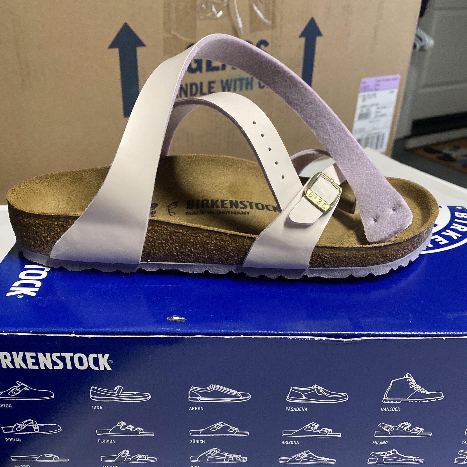 Birkenstock Women's Yara Strappy Sandal Cream Pink Leather EUR39US8 | eBay