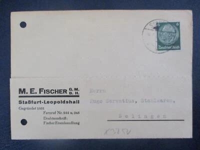 (Y593) Postkarte M. E. Fischer GmbH, Staßfurt-Leopoldshall 1936 - Bild 1 von 2